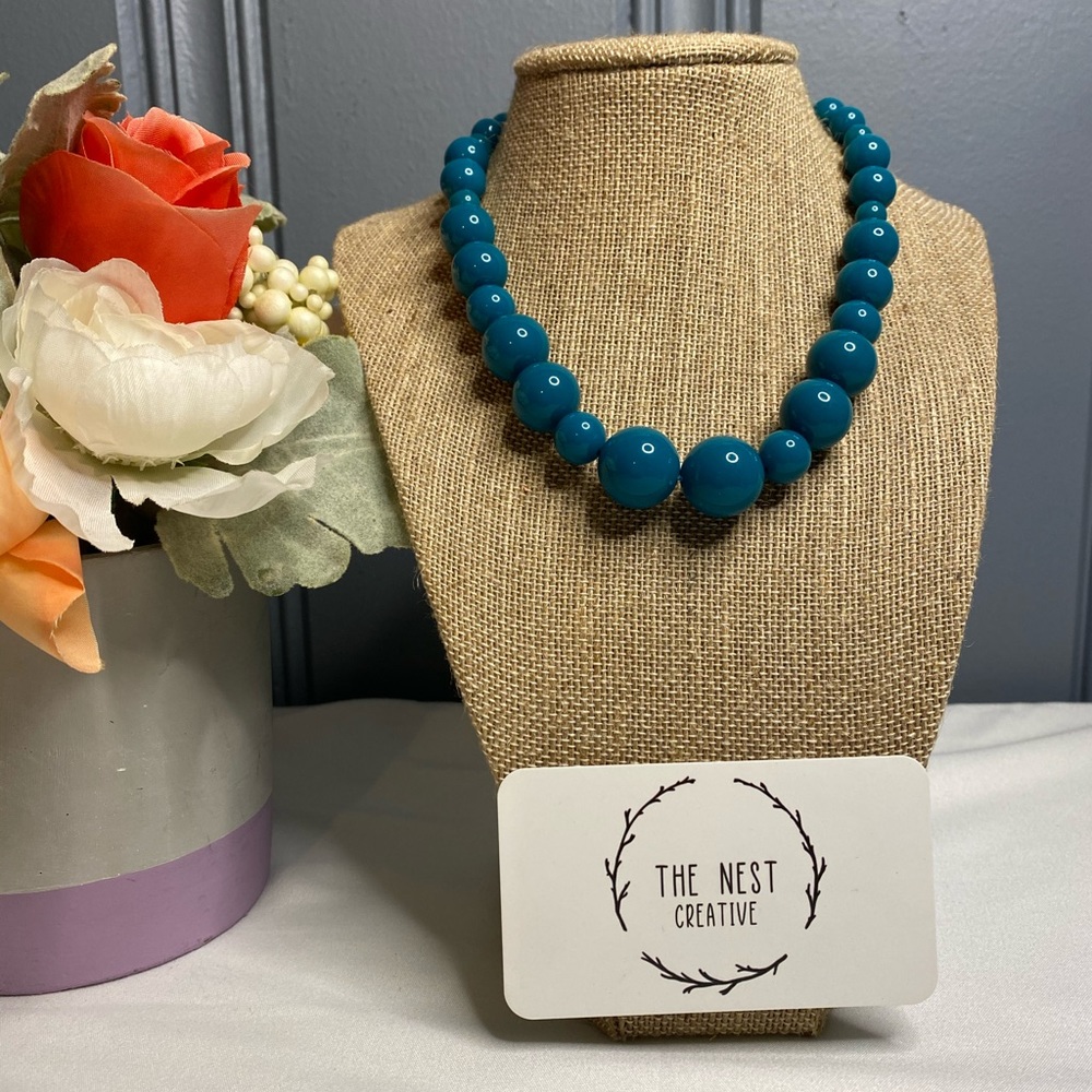 Vintage Teal Oversized Pearls